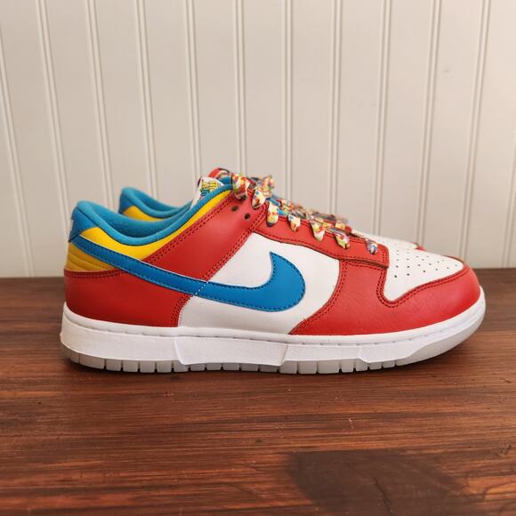 Nike Size 9M/10.5W Low Dunk‎ Fruity Pebbles Red/Blue/Yellow Pre-owned Good Clean - Picture 6 of 15